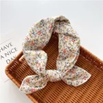 Floral Polka Dot Square Scarf Cotton Scarves Headband Headscarf Decoration Women Flower Kerchief Neckerchief Head Wrap Bandanas - Image 23
