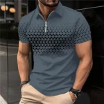 Summer T Shirts for Men 2026 Short Sleeve Men's Clothing Collar 3D Printing Plain Shirt Striped Polo Tees Fashion Pullover Tops - Image 6