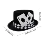 Top Hats for Men Playing Card Pattern Magician Costume Accessory Novelty Felt Hat For Stage Shows Cosplay Parties School Plays - Image 6