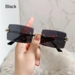 Retro Eyewear UV400 Rectangle Sunglasses Sunglasses for Women Vintage Sunglasses Frameless Sunglasses - Image 7