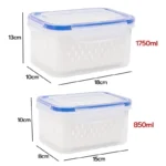 Food Storage Boxes Double-layer Refrigerator Food Fresh Sealed Box Vegetable Fruit Box Drain Basket Container Kitchen Organizer - Image 6