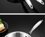 16cm/20cm Frying Pan Stainless Steel Frying Pan Non Coated Flat Bottom Household Cooking Steak Omelet Pan General - Image 13