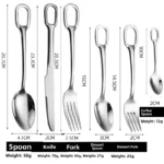 Western Dining Utensils Three-Piece Set Steak Knife Fork Soup Spoon Stainless Steel Cutlery Dishwasher Safe Dinnerware Set - Image 16