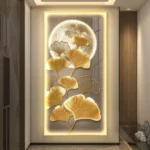 Led Light  Decorate living room dining room  orridor Bedroom staircase Simple Modern Hanging Painting Mural Ginkgo Mural Lamp - Image 3