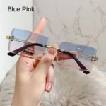 Retro Eyewear UV400 Rectangle Sunglasses Sunglasses for Women Vintage Sunglasses Frameless Sunglasses - Image 11