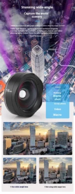 4-In-1 Phone Lens Kit Wide Angle, Macro, Fisheye & Telephoto Hd No-Distortion for All Smartphones - Image 11