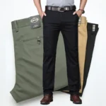 Men's Classic Stretch Casual Pants Business Office Straight Male Pants Brand Clothing Fashion Soft Cozy Trousers Solid Color - Image 5