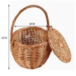 Handmade rattan woven handbag fashion countryside picnic bucket bag shopping basket summer beach bag - Image 8