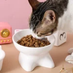 Pet Supplies Ceramic Cat Bowl Creative Cute Dog Food Feeding Basin Multi-use Slanted Mouth Pet High Foot Bowl Kitten Puppy - Image 14