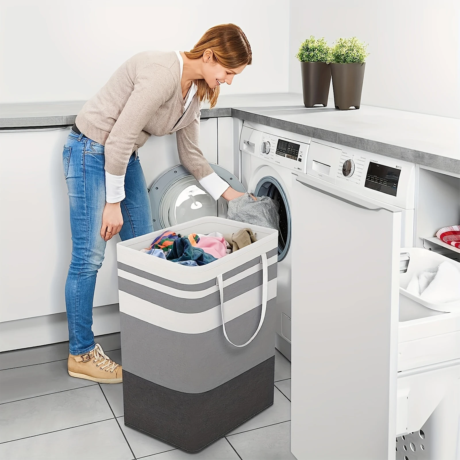 S8d79f8d2a6a849358d0a873c0f447ab40.webp 75L Large Laundry bags Baskets with Handles Durable Dirty Clothes Hamper Storage Basket for Home Dorm Hotels Laundry 40*30*60cm - Image 1