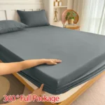 90/120/150/180x200 Fitted Bed Sheet With Elastic Band Solid Color Mattress Covers Protector Single Double King Beds 100% Polyest - Image 4