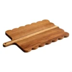 Scalloped Edge Wood Cutting Board Rustic Natural Chopping Board Intricate Handle Thickened Service Tray Cutting Meat - Image 8