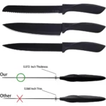 Kitchen knife 7-piece set, black professional stainless steel chef's knife with holder set home rust-proof and sharp meat cutter - Image 15
