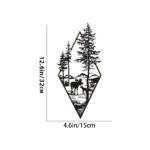 1pc Landscape Wall Art, Deer & Scene Metal Wall Art Ornaments Home Decor, Metal Wall Art, Home Decor Art Wall Ornaments - Image 2