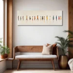 Abstract People Walking Wall Art Unframed Canvas Poster - Modern Figurative Wall Decor - Contemporary Human Movement Painting - Image 3