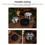 Camping Cookware Set Outdoor Picnic Cookware Kit Stainless Steel Pot Frying Pan Kettle Set Travel Cooking Accessory - Image 15