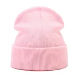 Knitted hats for men and women in autumn and winter, pure color, simple and versatile. Knitted hats with pullovers and cold hats - Image 13