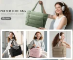 Tote Bag for Women, Lightweight Puffy Tote Bag with Compartments Shoulder Bag Handbag for Travel, Work, Gym - Image 15