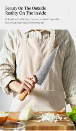 XINZUO 1-8pcs Kitchen Knife Set 73 Layers Custom Damascus Steel 15°±1 Per Side Steel Blade with Olive Wood Handle - Image 20
