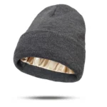 Women's Hats for Autumn&Winter-Comfortable Stylish Versatile Warm-Keeping Hairstyle-Protecting Knitted Satin Woolen Hats - Image 9