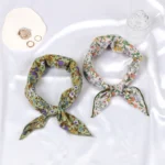 Floral Polka Dot Square Scarf Cotton Scarves Headband Headscarf Decoration Women Flower Kerchief Neckerchief Head Wrap Bandanas - Image 6