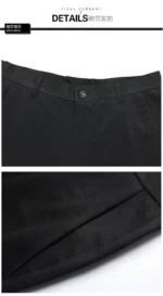 High-stretch fabric men's business trousers suitable for all seasons, featuring an elastic waistband and classic office/work for - Image 21