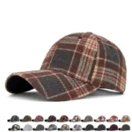 Hats for Men and Women New Classic Plaid Baseball Cap for Autumn and Winter Hard-Brimmed Face-Slimming Duckbill Cap Sun Hat - Image 22
