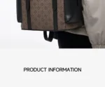 Septwolves High Quality Business Printed Leather Backpack Man Designer Drawstring Flip Monogram Laptop Bags Print Work Rucksack - Image 25