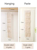 5/10 Pockets Underwear Socks Hanging Organizers Behind Door Storage Wardrobe Hanging Storage Bag Closet Organizer - Image 3