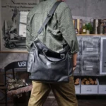 Genuine Leather Men's Brifecase 15 Inch Laptop Bags Simple Cowhide HandBag Vegetable-tanned Leather Fashion Casual Style - Image 11