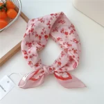 55cm Flower Floral Print Square Scarf Neckerchief Fashion Scarves Kerchief Bandanas Headscarf Hair Ribbon Accessories for Women - Image 7