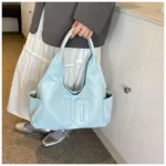 2024 New Women's Tote Bags Trendy Versatile Commuting Large Capacity One Shoulder Bag Summer Casual Solid Color Female Handbags - Image 26