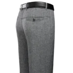 Daily Versatile Male Formal Trousers Stable Waist Breathable Linen Textured Fabric Office Wedding Multi Scene Long Pants - Image 21