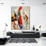 Colorful Textured Wall Art Abstract Handmade Painting On Canvas Large Wall Decor Room Decoration For Living Room Bedroom Picture - Image 2