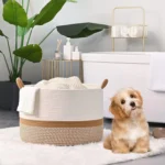 Large Blanket Basket,Woven Baskets for storage Baby Laundry Hamper, Cotton Rope Blanket Basket for Living Room, Laundry - Image 9