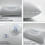 2pcs Comfortable Inflatable Pillow for Office, Car, Camping, Hiking, and Napping - Supports Neck and Lumbar - Image 16