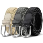 Fashion Casual Stretch Canvas Braided Belts Versatile Hole-free Weave Waistbelt Elastic Belt For Women Man - Image 2