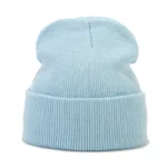 Knitted hats for men and women in autumn and winter, pure color, simple and versatile. Knitted hats with pullovers and cold hats - Image 2