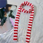 Women antumn Stripe Pattern Scarf Thin Neckerchief Y2k Style Thin long Cotton Scarves Punk Decorative Scarf Clothing accessories - Image 35