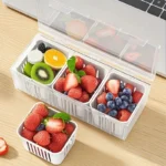 1 Set of Food Storage Containers Square Transparent Compartments for Refrigerators, Salad, Fruit, Vegetable And Condiment Boxes - Image 6
