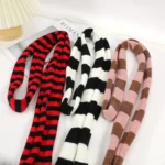 2024 Women Harajuku Cotton Scarves Y2k Black Grey Stripe Long Scarves 180cm Thin Long Decorative Neckerchief Fashion Streetwear - Image 42