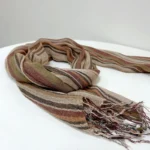 Fashion Men's Cotton And Linen Striped Brown Scarf  Long Shawl Japanese Unisex Style Fashion Scarves - Image 2