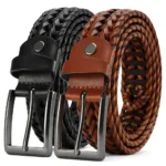 CHAOREN Leather Braided Belts for Mens Casual Woven Leather Belt for Dress Pants - Image 6