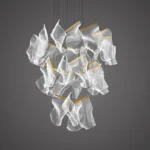Led Modern Chandelier Living Room Decorative Lighting Duplex Rotary Staircase Chandelier Irregular Acrylic Restaurant Chandelier - Image 2