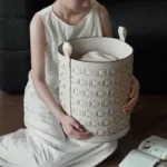 Leather Dirty Laundry Basket Woven Storage Baskets Multifunction Organizer Basket Luxury Large Living Room Organizers Baskets - Image 11