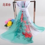 New Peony Flower Women's Printed Chiffon Long Scarves Wholesale Yiwu Autumn and Winter Scarves Small Scarves - Image 31