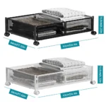 Foldable Under Bed Storage Container with Wheels Multifunctional Home Dorm Toys Clothes Books Shoes Storage Bins Visible - Image 2