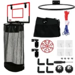 Laundry Basket with Basketball Hoop And Zipper Bottom Breathable Mesh Storage Bag Hanging Organizer for Dirty Clothes - Image 11