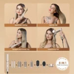 Hair Dryer 8 in 1 Hair Styler Tools Complete Set Salon Brushless Motor 110000rpm Professional Blower Dryerr With Comb - Image 4