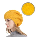 Women's Hats for Autumn&Winter-Comfortable Stylish Versatile Warm-Keeping Hairstyle-Protecting Knitted Satin Woolen Hats - Image 26